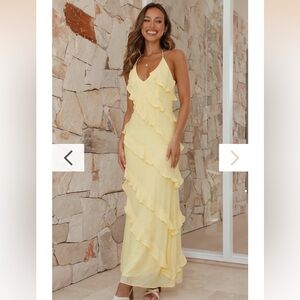 NWT BILLY J AUSTRALIA Sophia Maxi MIDI Dress Lemon
Yellow Halter Ruffle